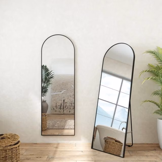 Specchio a corpo intero Aica Italy moderno rettangolare nero H: 163 cm, L: 54 cm