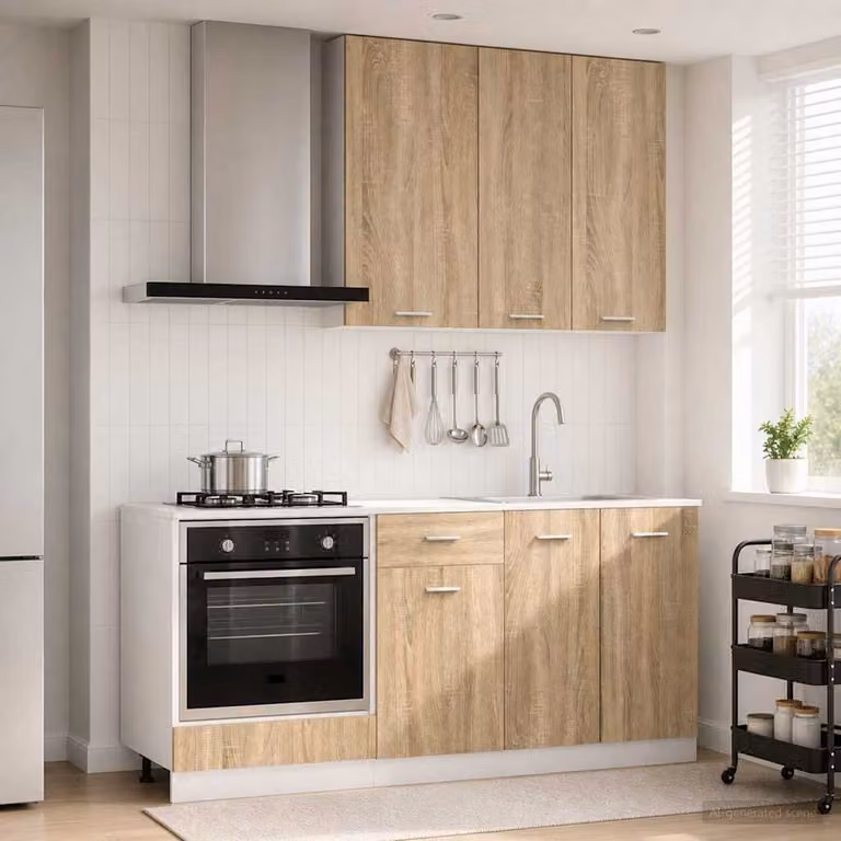 Unità cucina moderna vidaXL LYON composta da 5 pezzi in legno ingegnerizzato e MDF colore marrone