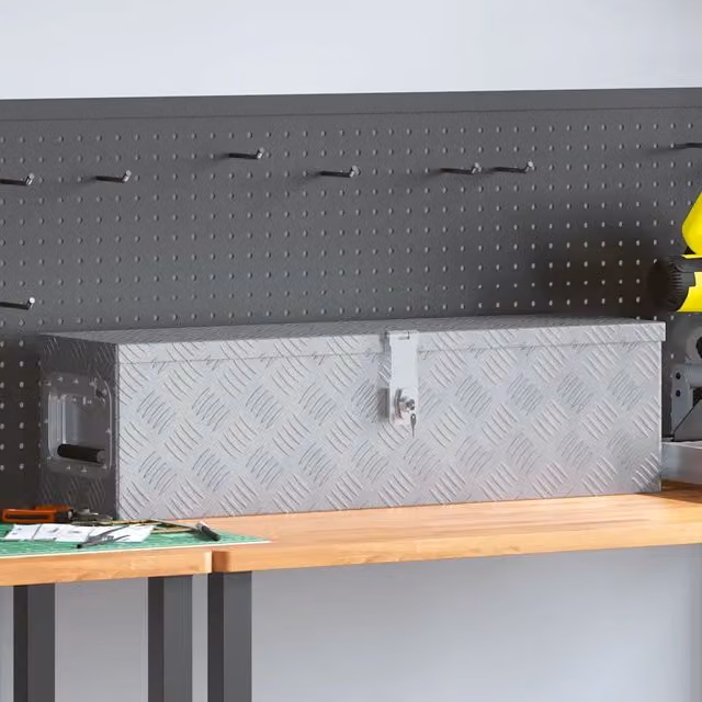 Cassetta in alluminio vidaXL argento L: 80,5 cm, P: 22 cm, H: 22 cm