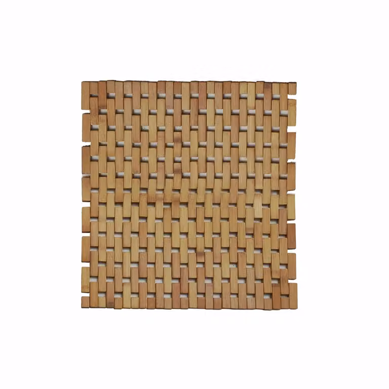 Tappeto da bagno rotondo in bamboo Vestiamo Casa, marrone, L/P: 54 x 54 cm
