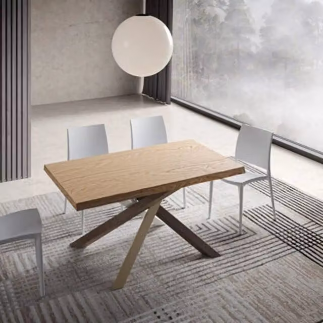 Tavolo allungabile Itamoby Versalux in rovere con gambe a X multicolore, L: 140-240 cm, P: 90 cm, H: 75 cm