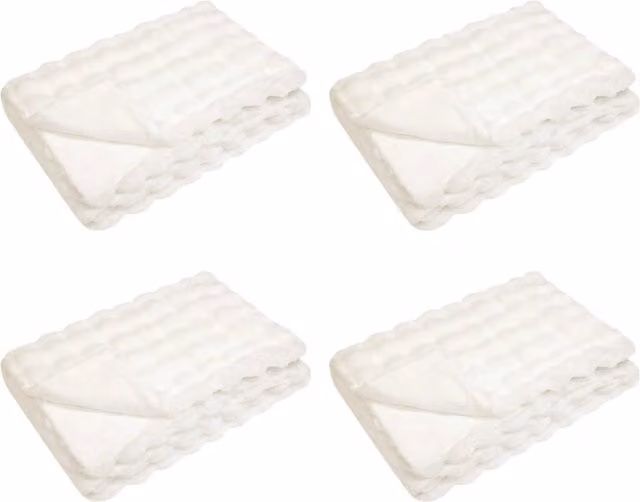 Set di 4 copertine antiscivolo Olite in ecopelliccia morbida, colore bianco, L 150 cm x P 130 cm x H 150 cm