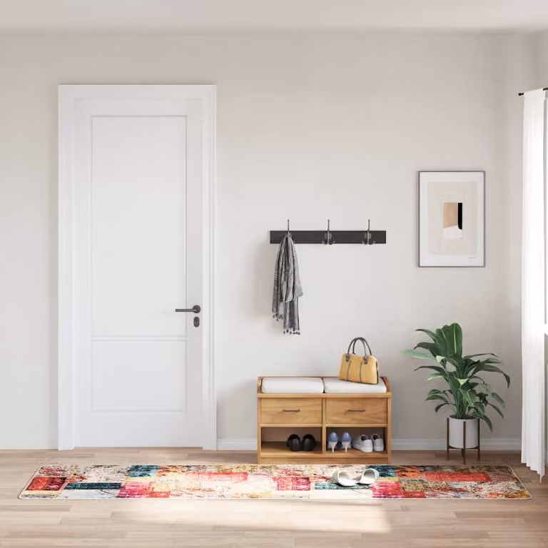 vidaXL Tappeto Patchwork Lavabile Multicolore L: 80 cm, P: 300 cm