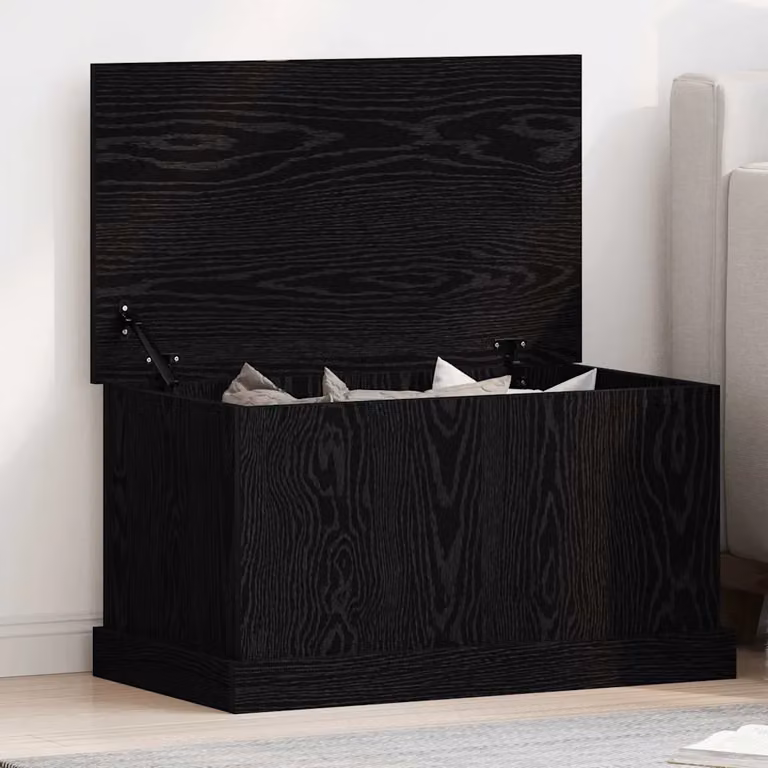 Scatola di stoccaggio moderna vidaXL in legno nero L 70 cm, P 40 cm, H 38 cm