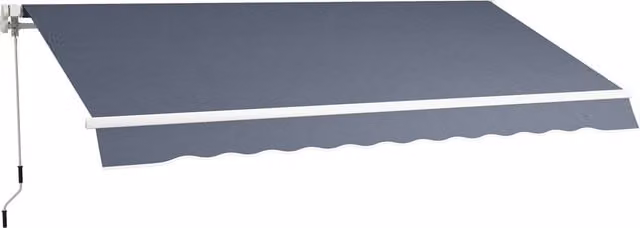 Tenda da sole a bracci avvolgibile Outsunny con apertura a manovella in acciaio e poliestere, Grigio, L: 360 cm, P: 250 cm
