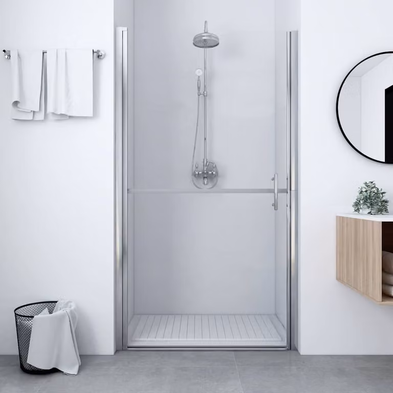 Porta per Doccia in Vetro Temperato Trasparente vidaXL L: 91 cm, H: 195 cm