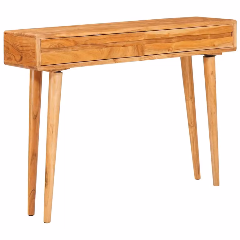 vidaXL Tavolo consolle moderno in legno di acacia marrone con cassetto L: 110 cm, P: 30 cm, H: 80 cm