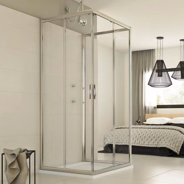 Box Doccia Evolution Trio IDRALITE Trasparente con Apertura Scorrevole L/P/H: 80 x 70 x 198 cm