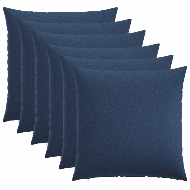 Set di 6 federe vidaXL HEERLEN blu in tessuto poliestere, L 65 x L 65 cm