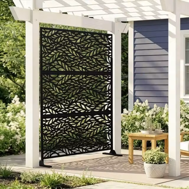 Pannello Divisorio Decorativo in Acciaio Nero casa.pro H: 180 cm, L: 120 cm, P: 40 cm