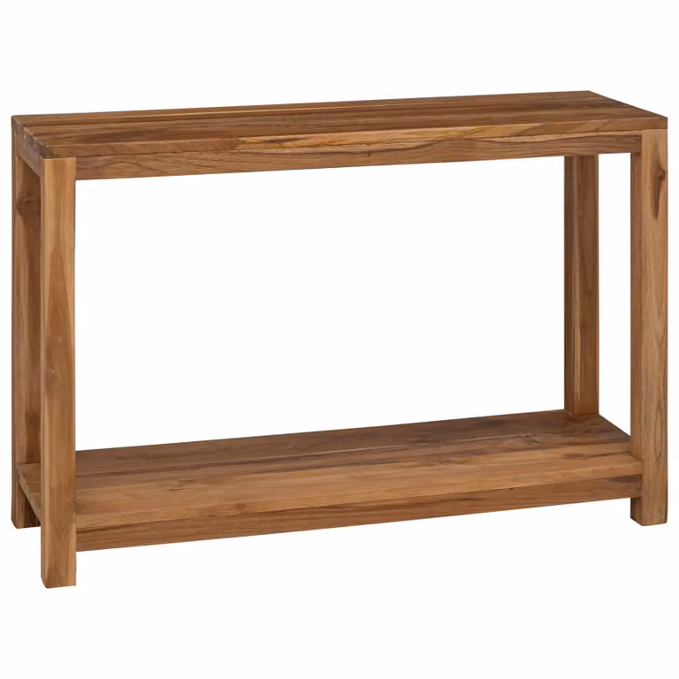 vidaXL Tavolo consolle in legno di teak solido Naturale L: 110 cm, P: 35 cm, H: 75 cm