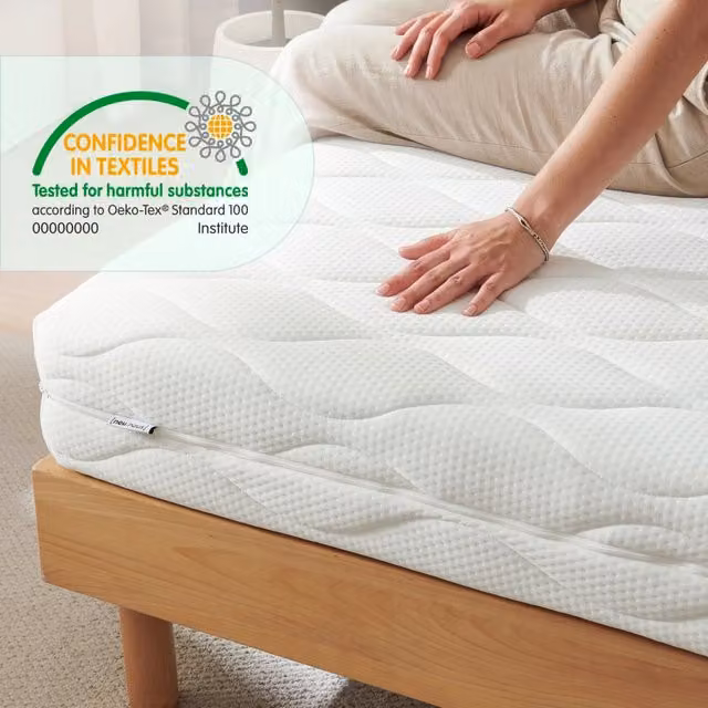 Materasso in schiuma fredda neu.haus bianco con coprimaterasso rimovibile e regolazione della temperatura L: 200 cm, P: 90 cm, H: 16 cm