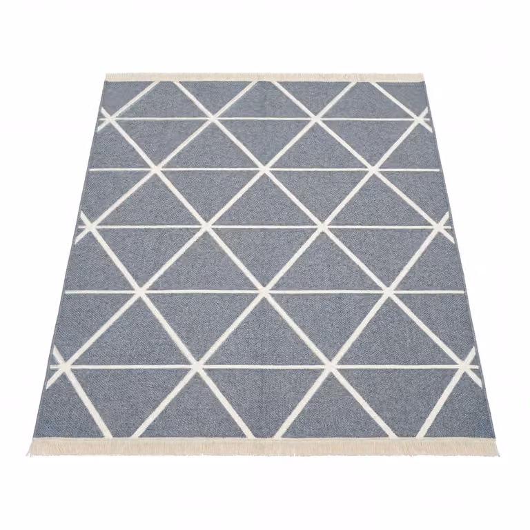 Tappeto Skyla reversibile in cotone grigio e giallo con motivo geometrico scandinavo L: 280 cm, P: 200 cm