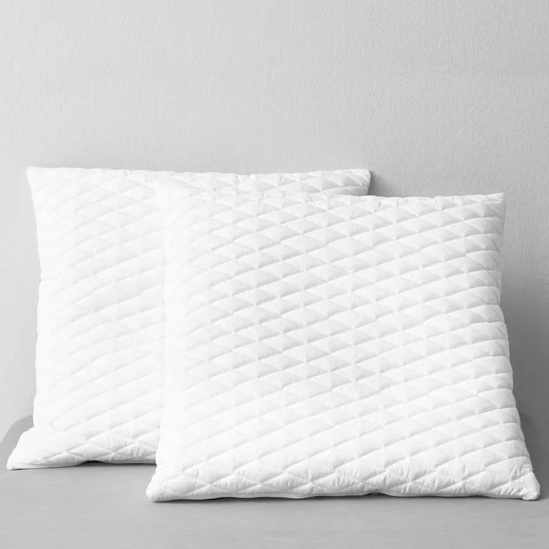 Set di 2 cuscini quadrati in memory foam traspirante vidaXL, colore bianco, L/P/H: 80 x 80 x 14 cm
