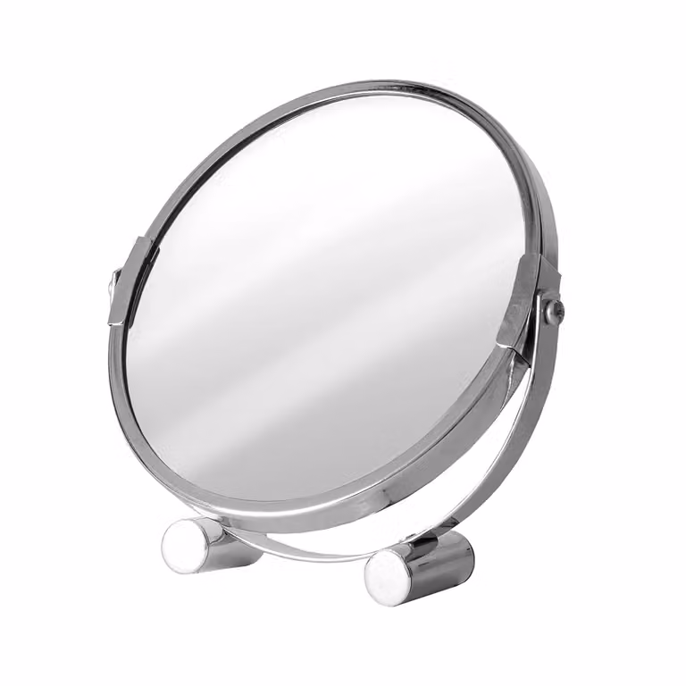 Specchio Ingranditore Doppio Vestiamo Casa, Argento, Diametro: 17 cm, Altezza: 18 cm