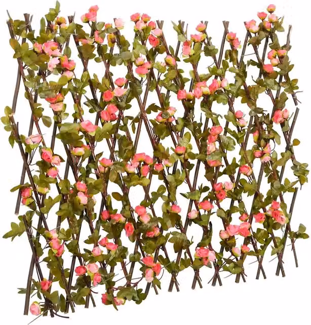 Set di 5 Tralicci di Edera Artificiale Espandibile vidaxl, Colore Rosa, H: 180 cm x L: 60 cm