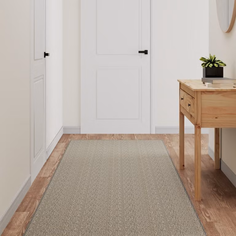 Tappeto a corsia vidaXL con aspetto sisal, moderno e lavabile, colore argento e beige, L 80 cm x P 300 cm