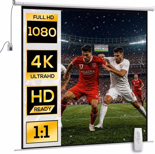 Telo per Proiettore Motorizzato Minimal Bianco 120 Pollici L: 236.5 cm, H: 236.5 cm