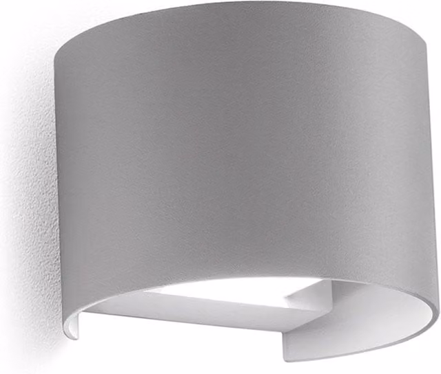 Applique da esterno Gea Henk in metallo con LED regolabile, disponibile in bianco o grigio, protezione IP54 per giardino