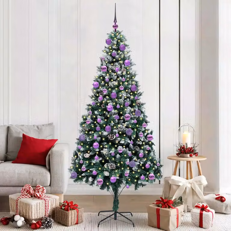Albero di Natale artificiale vidaXL verde con 300 LED luce bianca calda, Altezza: 210 cm