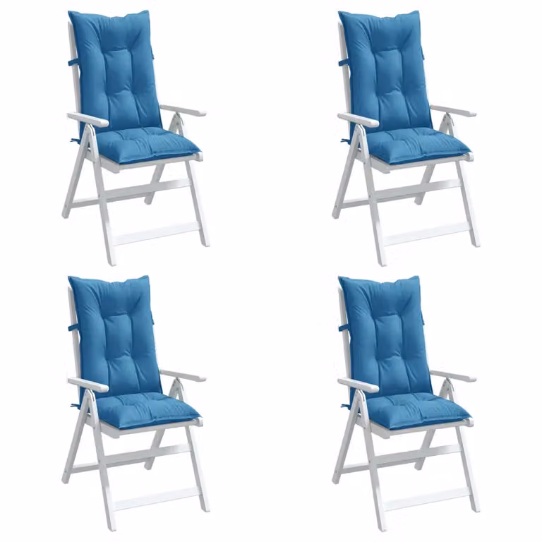 Set di 4 cuscini per schienale di sedia vidaXL in tessuto blu, L 120 cm x L 50 cm x H 7 cm