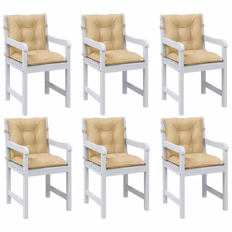 Set di 6 cuscini per sedia vidaXL beige mélange in tessuto resistente ai raggi UV e antiscivolo L 100 cm, P 50 cm, H 7 cm