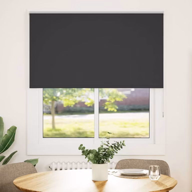 vidaXL Tenda a Rullo Oscurante in Poliestere, Colore Antracite/Nero, L: 125 cm, H: 150 cm