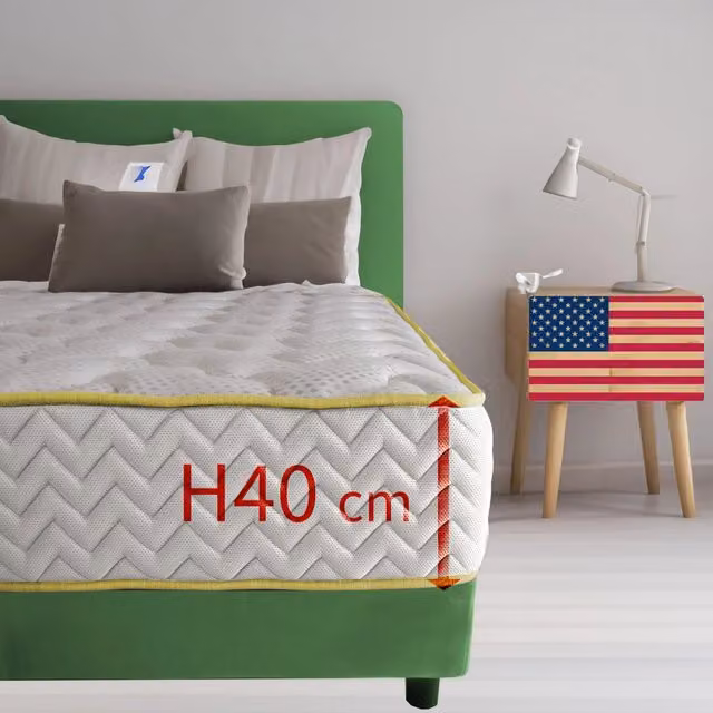 Materasso singolo in memory foam Comfy Line Modello California40 bianco con regolazione della temperatura, H: 40 cm, L: 80 cm, P: 195 cm