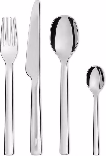 Servizio posate Alessi Ovale da 24 pezzi per 6 persone in acciaio inossidabile lucido color argento