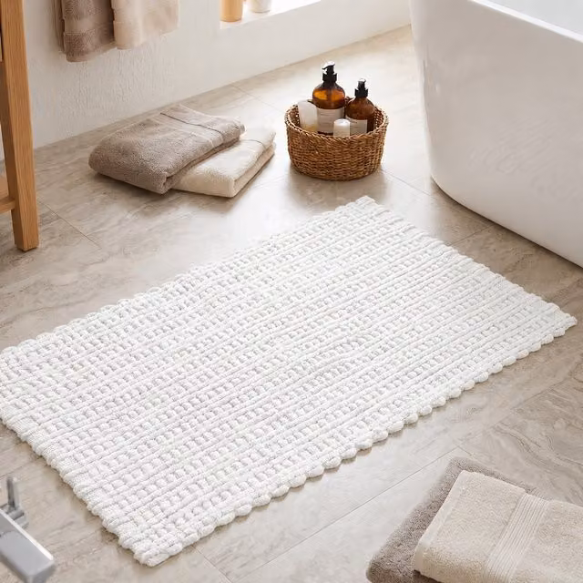 Tappeto da bagno in ciniglia KASANOVA bianco L: 60 cm, P: 110 cm