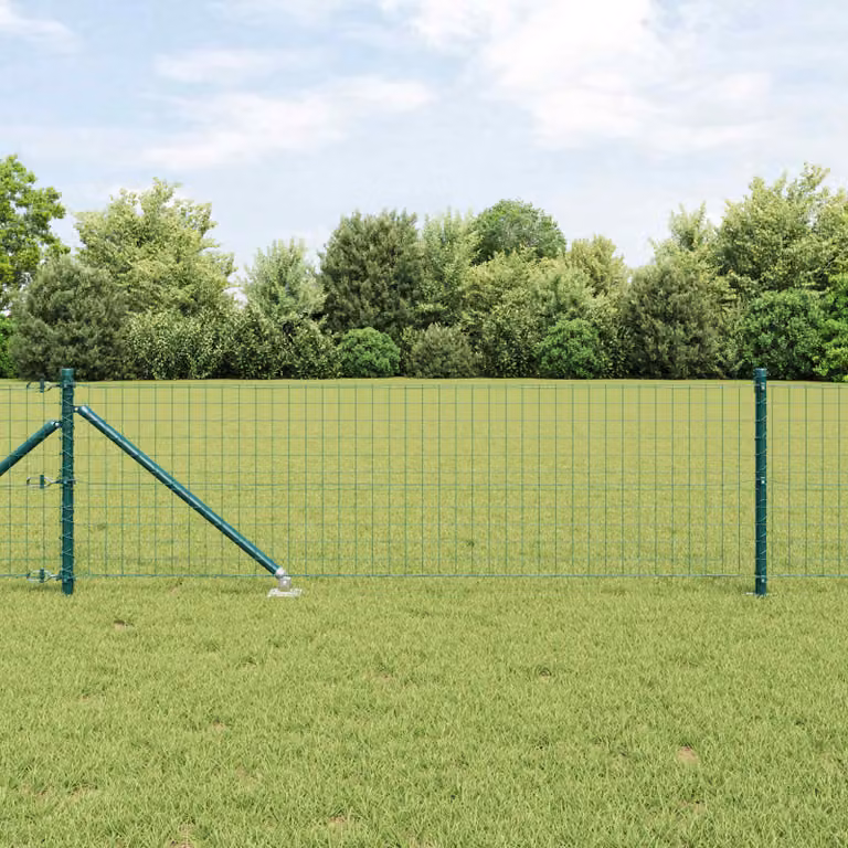 Set di 26 pali per recinzione vidaXL con picchetto da terra in acciaio zincato e plastica, Verde o Grigio, L/P/H: 3,2 x 3,2 x 105 cm