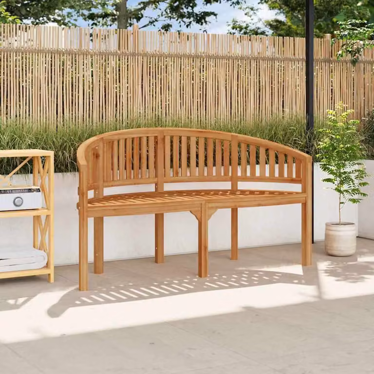 vidaXL Panchina a Banana in Legno di Teak Marrone L: 151 cm