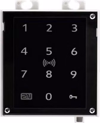 Unità di Accesso 2.0 2N 01852-001 con Tastierino Touch Capacitivo, RFID 125kHz, 13.56MHz, NFC e PoE, Colore Nero, Installazione a Incasso