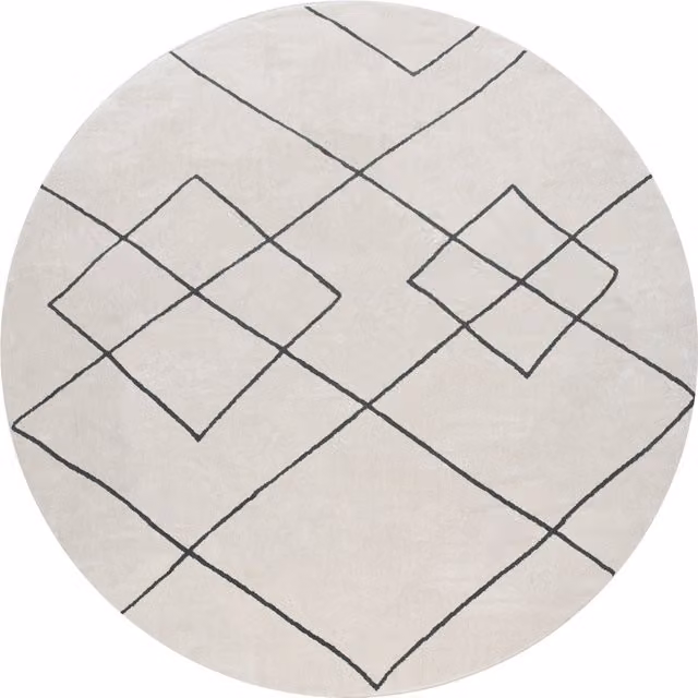 Tappeto Hilal rotondo bianco diamanti 160 cm