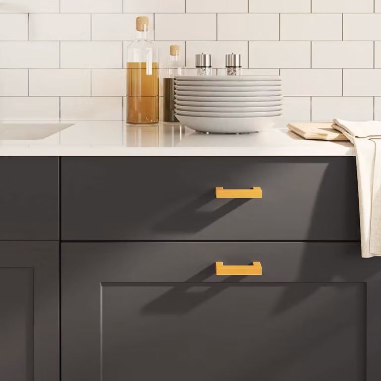 Set di 10 maniglie per mobili vidaXL in acciaio inox color oro con finitura lucida