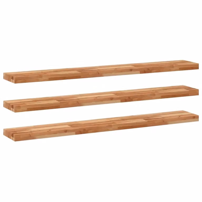 Set di 3 mensole da parete vidaXL in legno di acacia marrone rifinito a olio L: 140 cm, P: 20 cm, H: 4 cm