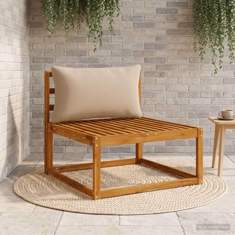Cuscino per schiena vidaXL PUTTEN in poliestere, colore tortora/grigio/beige