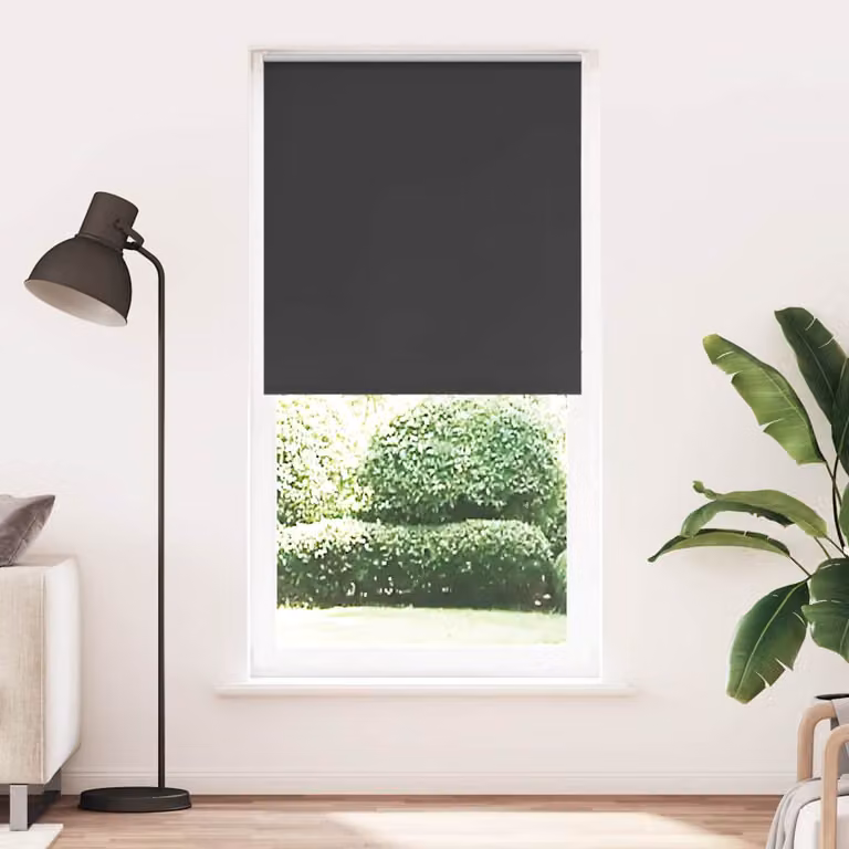 vidaXL Tenda a Rullo Oscurante Termoisolante in Poliestere, Colore Antracite/Nero, L: 105 cm, H: 210 cm