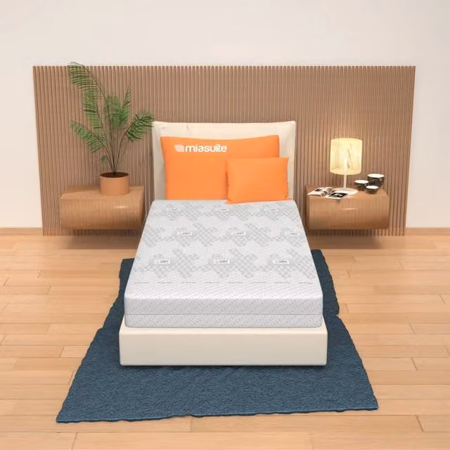 Materasso Singolo MIASUITE con Gel e Rivestimento Sfoderabile Antibatterico, Bianco, L 80 cm x P 200 cm, H 20 cm
