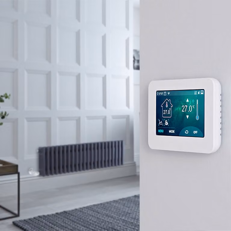Radiatore Elettrico Regent Antracite a 3 Colonne Orizzontale con Termostato Wi-Fi Touchscreen L: 101 cm, H: 30 cm