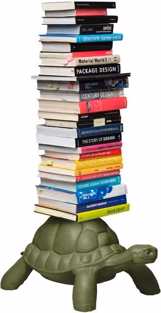 Libreria Turtle Carry Qeeboo colore verde
