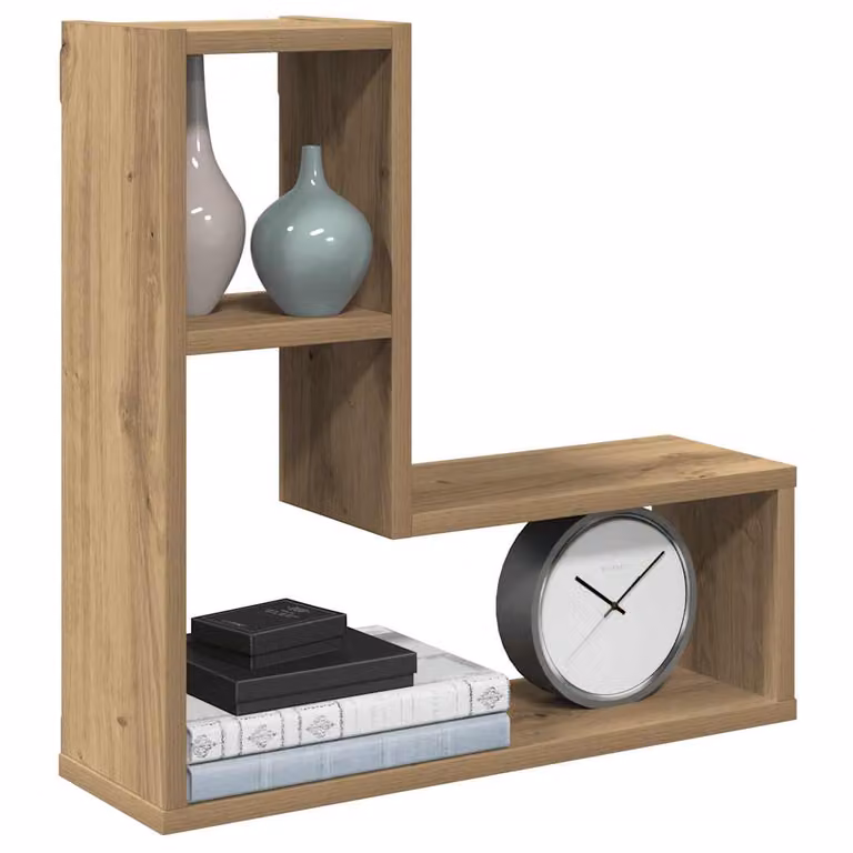 Set di 2 mensole a cubo vidaXL da parete in MDF marrone opaco L 50 cm x P 15 cm x H 50 cm