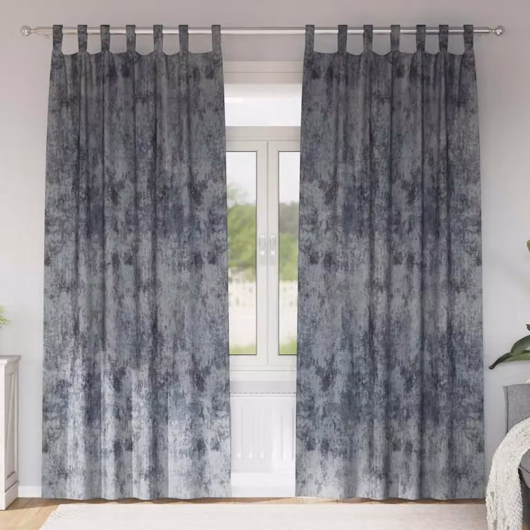 Set di 2 tende in velluto vidaXL, oscuranti e termoisolanti, colore grigio argento, H: 225 cm x L: 140 cm