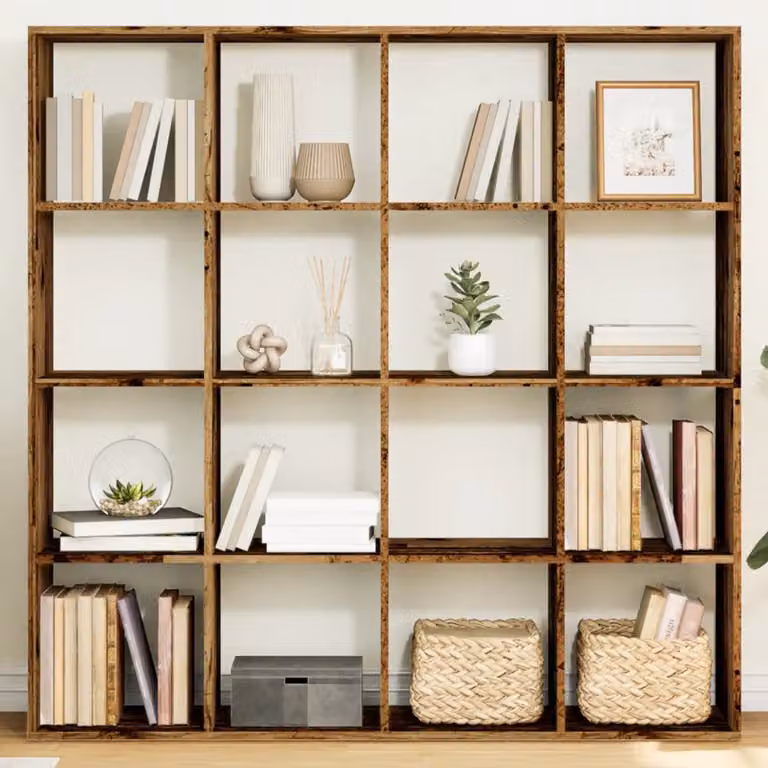 vidaXL Libreria in Legno Antico Marrone per Soggiorno L: 137,5 cm, P: 29 cm, H: 137,5 cm