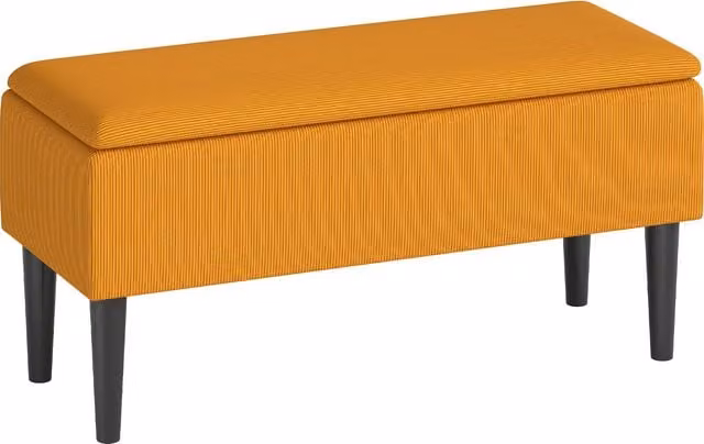 Panca fondoletto HOMCOM in poliestere e legno per camera da letto e ingresso, L: 95 cm, P: 38 cm, H: 45 cm, Grigia e Nera