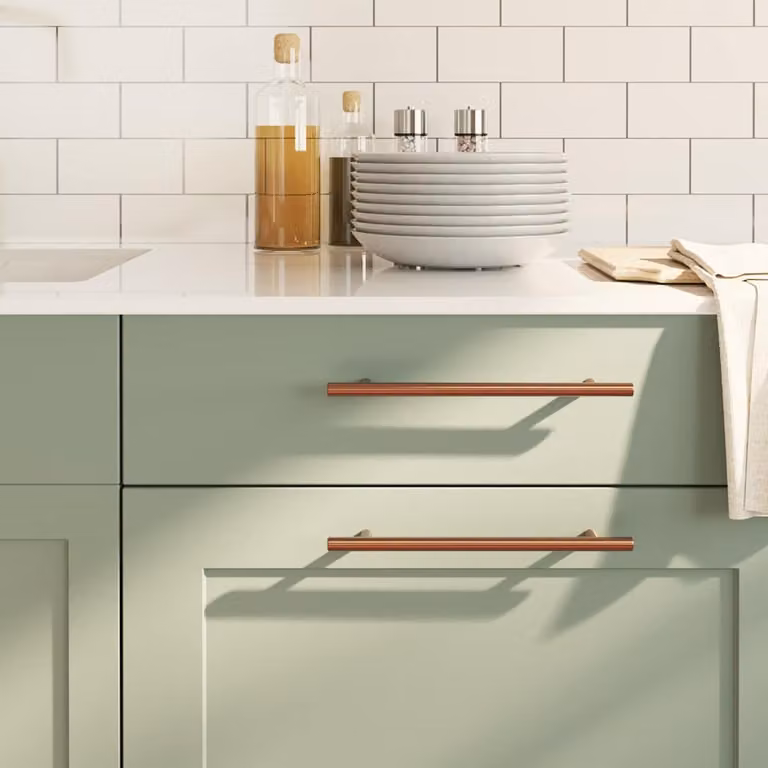 Set di 5 maniglie per mobili a barra vidaXL in acciaio inox color bronzo, lunghezza 192 mm