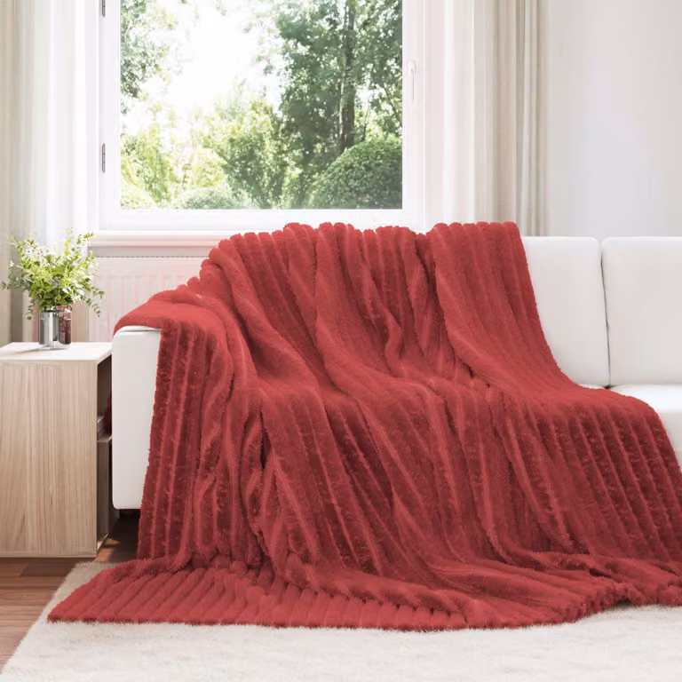 Coperta in pile morbida vidaXL Rosso, L 240 x P 220 cm
