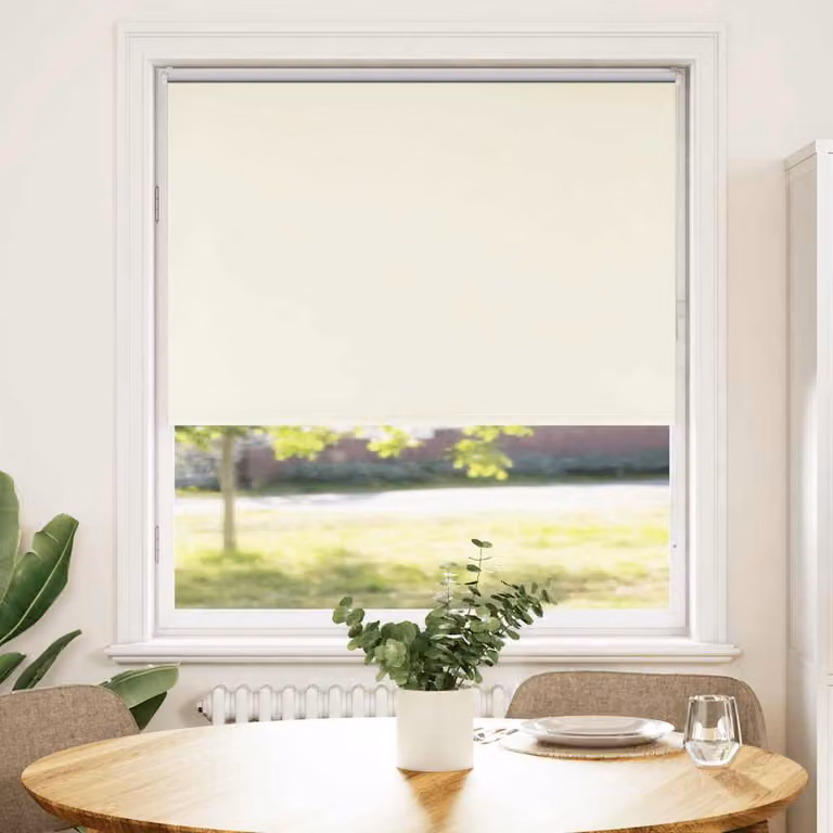 Tenda a Rullo Oscurante vidaXL in Poliestere, Colore Bianco, L: 90 cm, H: 130 cm