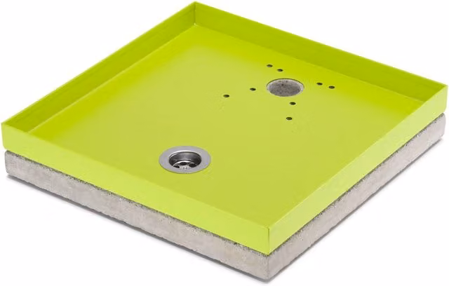 Base Portaciottolo per Fontane Belfer 42/BSE/10 in Metallo e Cemento Verde Acido L/P/H: 40 x 40 x 8 cm