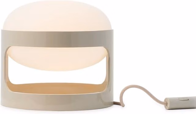Kartell KD28 Lampada da tavolo moderna in plastica bianca con luce LED warm white